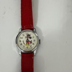 1970’s Disney Red Mickey Mouse Wristwatch
